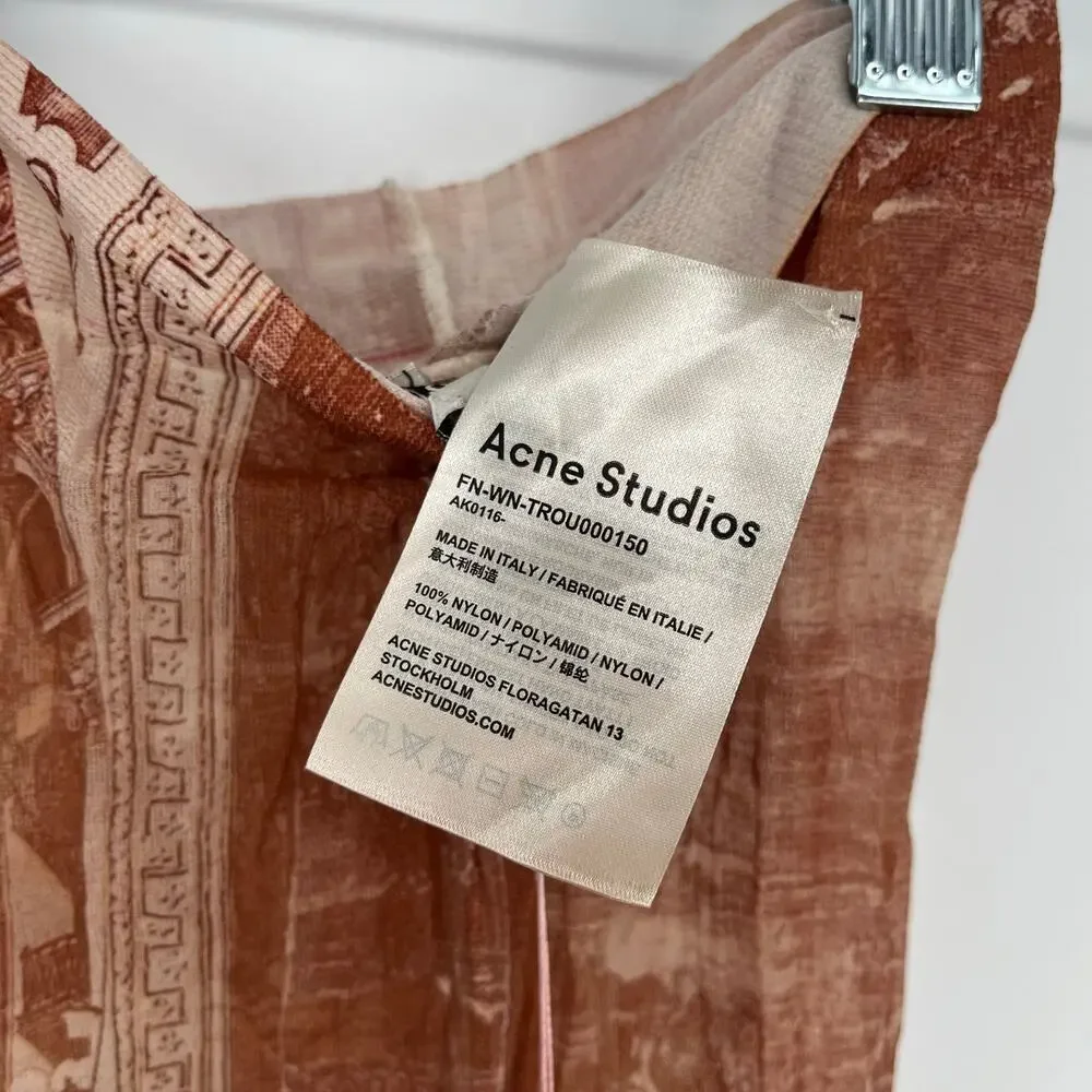 Acne Studios Trompe L'Oeil Architectural Print Tights XS Brown NWT - Picture 5 of 10